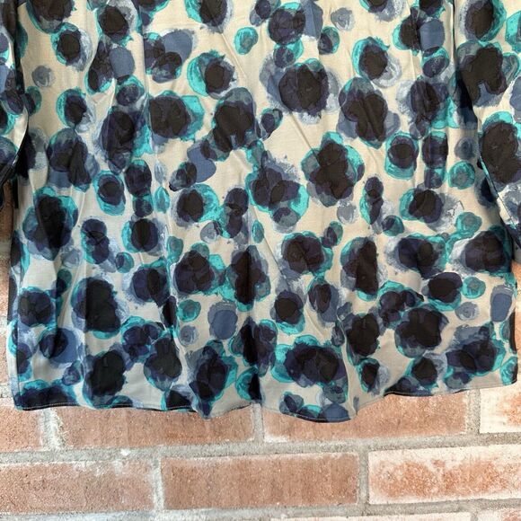 Boden Eliza Silk Blend Watercolor Print Blouse Blue Size 6 - Picture 3 of 9